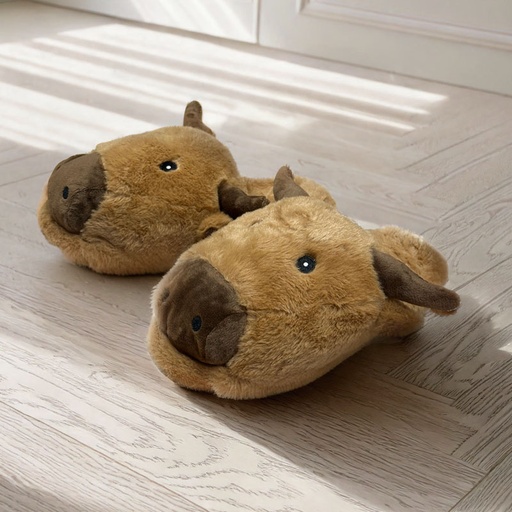 [00030290] SLIPPERS HIGHLAND COW ONE SIZE
