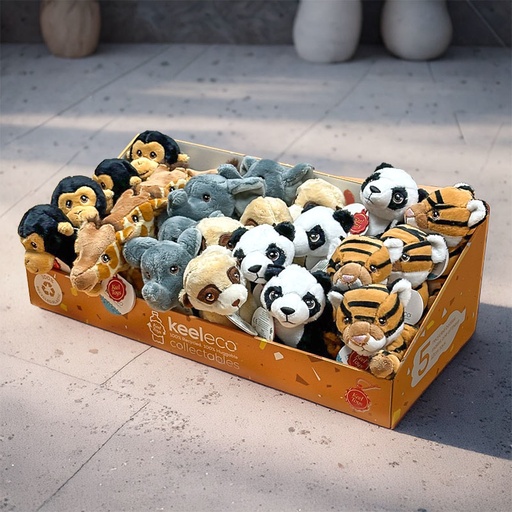 [00020536] KEELECO WILD ASSORTIMENT 12CM COUNTER DISPLAY 24pcs