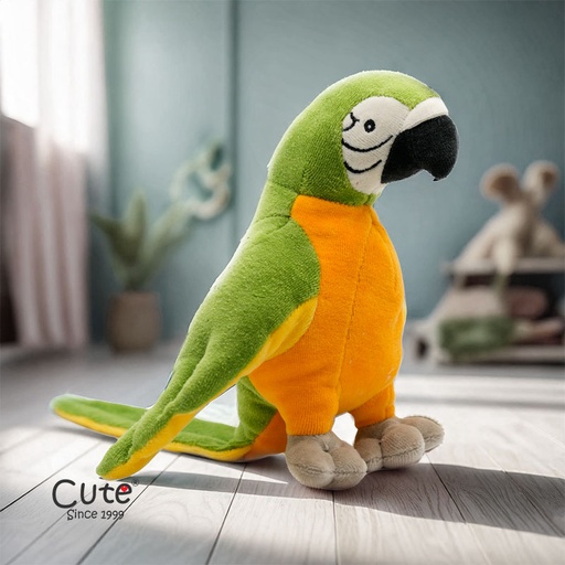 [00020736] GARRY THE GREEN PARROT 20CM