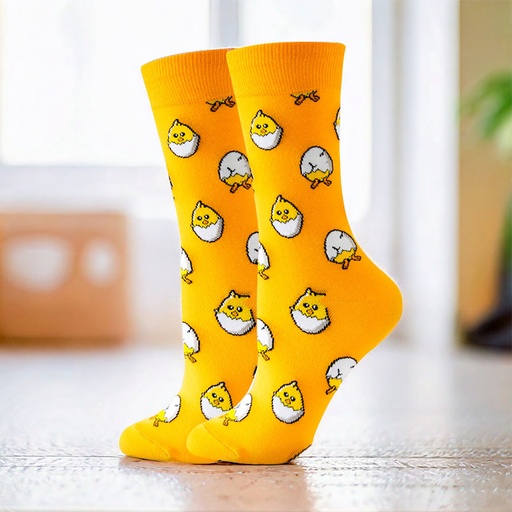 [00030248] COZY NOXXIEZ SOXXIEZ CHICKS YELLOW 38-45 6pcs