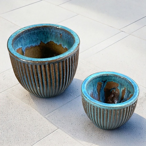 [80200054] LINNEA FLOWERPOT JADE 14CM+18,5CM SET