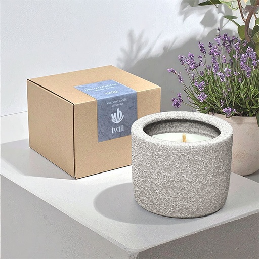 [80100121] TWILI OUTDOOR CITRONELLA CANDLE FRESCO SMOKEY GREY MEDIUM