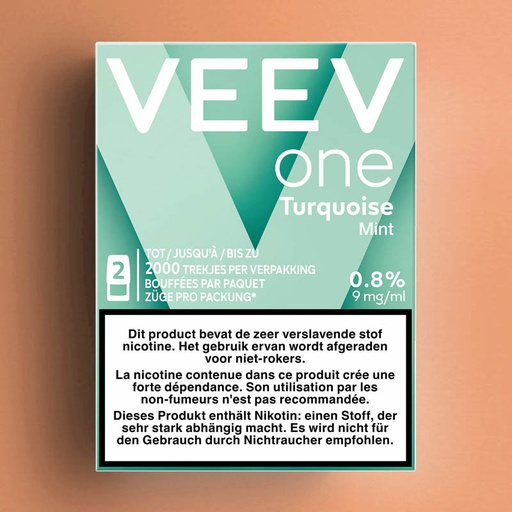 [00002829] VEEV ONE PODS TURQUOISE (MINT) 9MG - 2ML /5
