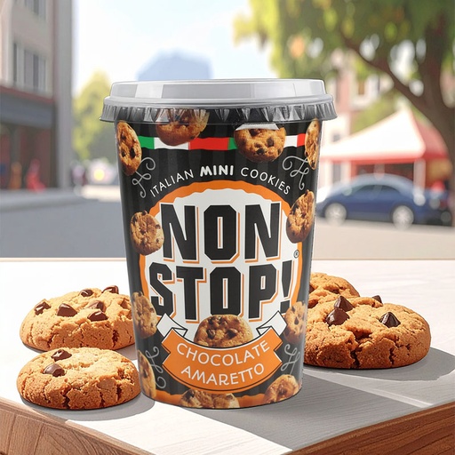 [C1600100] NON STOP! COOKIES CHOCOLATE AMARETTO 8x125g