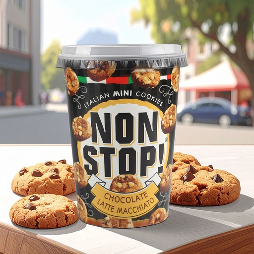 [C1600101] NON STOP! COOKIES CHOCOLATE LATTE MACCHIATO 8x125g