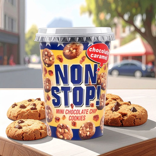 [C1600104] NON STOP! COOKIES CHOCOLATE CARAMEL 8x125g